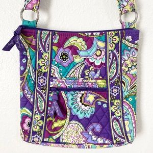 Vera Bradley Crossbody Purse Purple Paisy Floral
